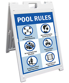Social Distancing Pool Rules Sandwich Board Sign