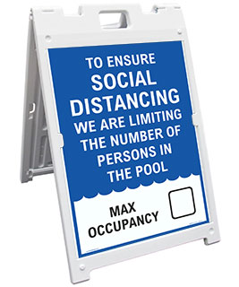 Social Distancing Pool Capacity Sandwich Board Sign