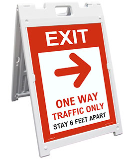 Exit One Way Traffic Only Right Arrow Sandwich Board Sign