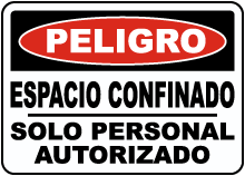 Spanish Confined Space Authorized Personnel Only Sign