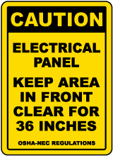 Keep Area Clear For 36 Inches Floor Sign