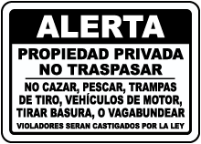 Spanish Posted Private Property Sign