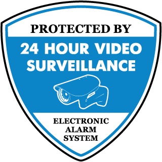 Protected by 24 Hr Video Surveillance Sticker