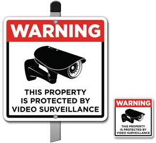 Protected by Video Surveillance Sticker