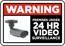 Under 24 Hr Video Surveillance Sticker
