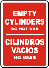 Bilingual Empty Cylinders Do Not Use Sign
