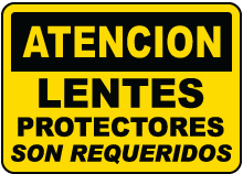 Spanish Caution Eye Protection Required Sign