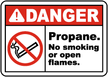 Propane No Smoking No Open Flame Sign
