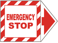Emergency Stop Arrow Label