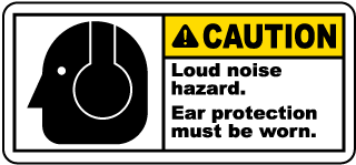 Ear Protection Must Be Worn Label