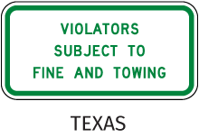 Texas Violators Subject to Fine Sign