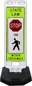 In-Street Pedestrian Crossing Sign with Base