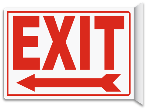 Exit Arrow Floor Sign - by SafetySign.com